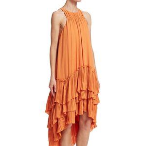 Halston Heritage Pleated Halter Dress